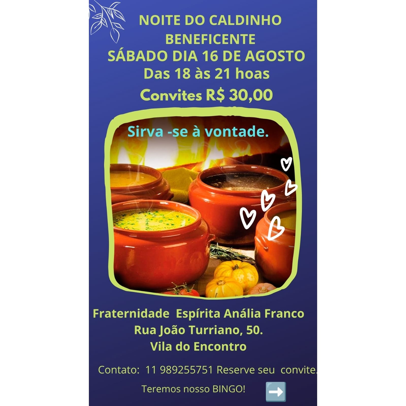 Noite do Caldinho Beneficente